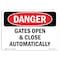 Signmission Safety Sign, OSHA Danger, 10" Height, Gates Open And Close Automatically, Landscape OS-DS-D-1014-L-1282 - alternate 1